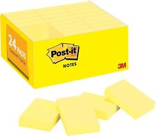 Post It Mini Notes 1 38 X 1 78 In 24 Pads Canary Yellow Clean Removal 1 Pk