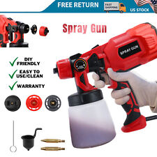 Paint Sprayer Gun Airless Power Electric 550w Home Handheld Spray With 3 Nozzles