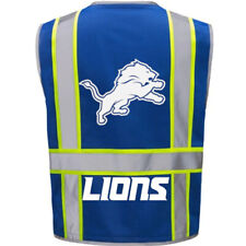 Detroit Lions Blue Safety Ppe Vest Wsilver Reflective Logo Mlxl2x-4xl