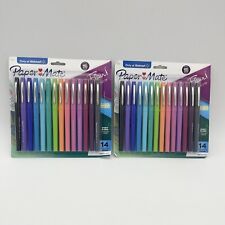 Paper Mate Flair Felt Tip Pens Marker Medium Point 0.7mm 14 Ct Colors Lot Of 2