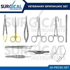 10 Pcs Veterinary Ophthalmic Set German Grade Surgical Instruments Kit