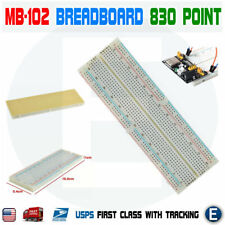 Mb-102 Solderless Breadboard Protoboard 830 Tie Points 2 Buses Arduino Mb102