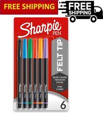 Sharpie Pens 1976527 Felt Tip Pens Fine Point 0.4mm Assorted Colors 6 Count