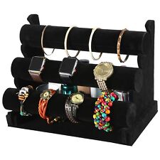 3-tier Velvet Jewelry Stand Removable Bracelet Holder Watch Jewelry Bangle Disp