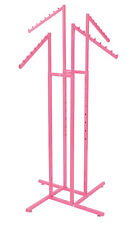 4-way Clothing Rack Hot Pink Slant Arm Garment Retail Display 48 - 72 H Adjust