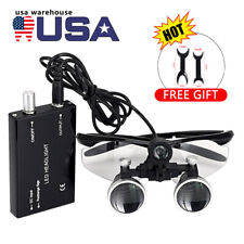 Dental 3.5x Magnifier Medical Binocular Loupes With Surgical Led Head Light Lamp