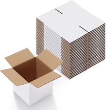 25 Packs Small Shipping Boxes 5x5x5 Inches White Corrugated Cardboard Boxes Sma
