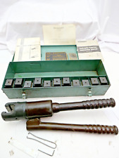 Burndy Y34a Hydraulic Hypress Crimping Tool Complete Set With Dies In Metal Box