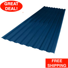 26 In X 6 Ft Brick Polycarbonate Roof Panel Corrugated Strength Fiberglass Blue