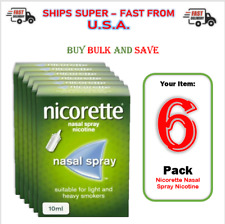 6 Pack - Nicorette Nasal Spray 10ml Ships Super Fast From Usa