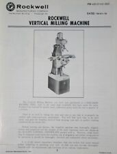 Rockwell Vertical Mill Machine Owner Operator Parts Manual Original