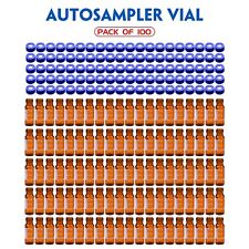 100 X 2ml Amber Glass Lab Vials With Caps 9-425 Thread Top Fit Hplc Autosampler