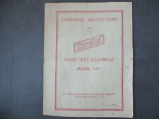 Operating Instructions For Hickok Radio Test Equipment Model 534 Manual