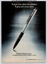 Eraser Mate Tw200 Pen From Paper Mate Promo Vintage 1980 Full Page Print Ad