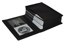 Genuine Leather Expandable Credit Card Id Business Card Holder Wallet Black