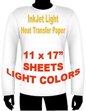Ink Jet Heat Iron On Transfer Paper Light 11 X 17 -20 Sheets