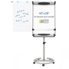 Viz-pro Mobile Whiteboard With Stand 28 X 40 Flipchart Easel Board Magnetic