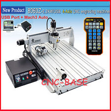 Us Stockusb 4 Axis 8060 2200w Cnc Router Engraving Milling Cutting Machine 110v