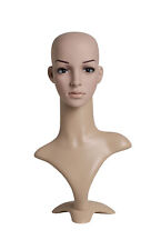 Female Plastic Mannequin Head With Base - Height 19 Head Circumference 21