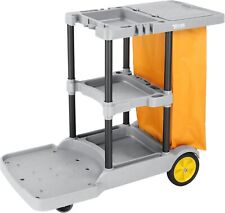 Traditional Cleaning Janitorial 3-shelf Housekeeping Cart 500 Lbs Capacity Gray
