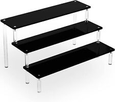 Black Perfume Shelf Display Stand 3 Tier Acrylic Black