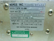 Kepco Ate 15-6m Power Supply 0-15 Vdc 0-6 A - Used