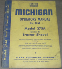 Michigan Clark 275a-ii Tractor Loader Operation Maintenance Manual Book