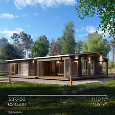 Modern Prefab Log Cabin Kit Only 37k Eco Friendly Wooden 1110 Ft 103 M Diy