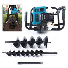 52cc 2 Stroke Post Hole Digger With 2 Bits Gas Powered Earth Auger Drill Machine
