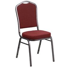 Flash Furniture Crown-back Stack Banquet Chair Burgundy Fabric 2.5 Seat Slv