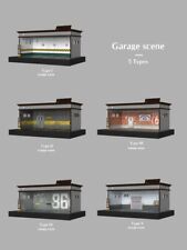 164 Garage Diorama Display Box With Led Acrylic Case For Mini Diecast Cars Lot