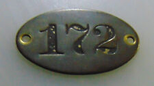 Antique Vintage Solid Brass Cow Cattle Number Tag 172