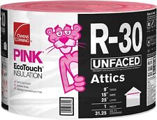 Owens Corning Ecotouch Pink Fiberglas Insulation For Attic 15x25 Unfaced