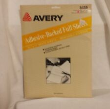 Avery Self-adhesive Backed Full Sheets 5455 Cut To Size Label 19 Sheets Open Pkg