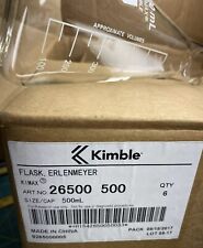Lot Of 2 Kimble Kimax Glass 500ml Graduated Narrow Mouth Erlenmeyer Flask 26500