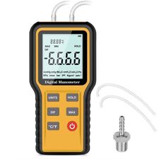 Digital Manometer Dual Port Hvac Gas Tester Air Pressure Meter Differentil Gauge