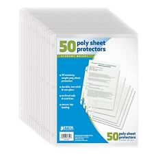 50 Sheet Page Protectors Office Clear Plastic Document Paper Binder Sleeves Us