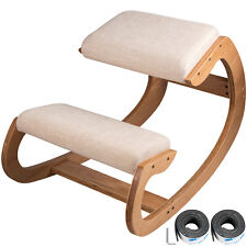 Vevor Ergonomic Kneeling Chair Bentwood Stool Strengthen Muscles Furniture White