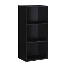 Hodedah 3 Shelf Home And Office Organization Storage Bookcase Black Used