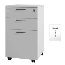 3-tier Rolling Filing Cabinet Storage With Drawers Home Office Furniture Usa