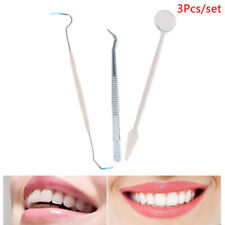 3pcsset Teeth Tartar Scraper Mouth Mirror Dentists Pick Scaler Dental To.ftb