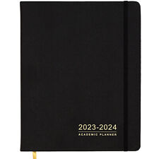 Textured Cover Weekly Monthly Planner 8 X 10 Ay 2023-2024 Black