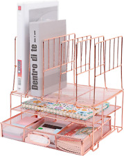 Rose Gold Desk Organizer File Organizers With Drawers And 5 Upright Sections Fo