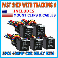 5pin Automotive Car Relay Switch Spdt Harness Socket Waterproof 40a Dc 12v 12awg