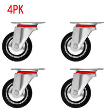 4pk 8pk 3 4 Swivel Caster Wheels Rubber Base With Top Plate Bearing Heavy Duty