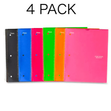 Five Star 1 Subject Notebook College Ruled Spiral Bound 100 Sheets Assorted 4 Pk