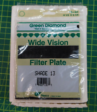 Green Diamond Glass Welding Filter Plate Shade 13 4.5x .5.25 Vtg Nos 1 Pc