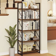 Industrial 5 Tier Bookshelf Tall Ladder Shelf Bookcase Display Storage Rack
