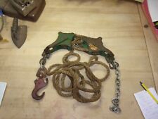 Vtg. Durbin Durco Fence Wire Stretcher Double Pully Rope Block And Takle Usa