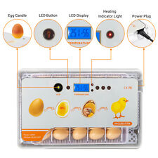 Pet 20 Eggs Hatching Incubator Autoturning Turkey Quail Goose Pigeons Led Lights